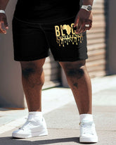 Men's Plus Size Juneteenth Black History Month Print T-Shirt Shorts Set